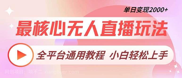 【第14286期】最核心无人直播玩法，全平台通用教程，单日变现2000+