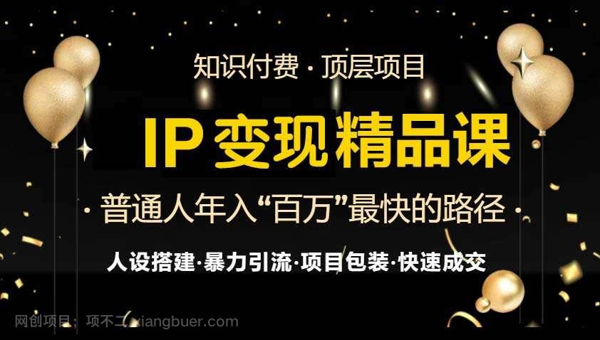 【第14388期】IP变现最新精品课程，知识付费全流程+最强引流术+小白避坑指南