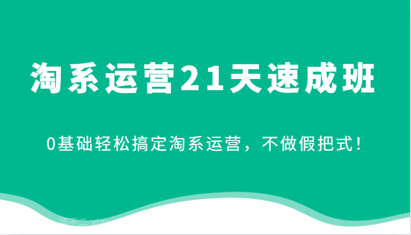 【第14527期】淘系运营21天速成班，0基础轻松搞定淘系运营，不做假把式！