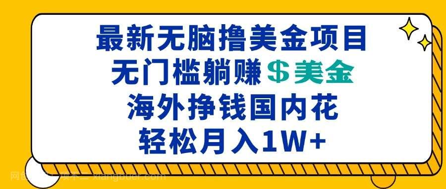 【第14548期】最新海外无脑撸美金项目，无门槛躺赚美金，海外挣钱国内花，月入一万加