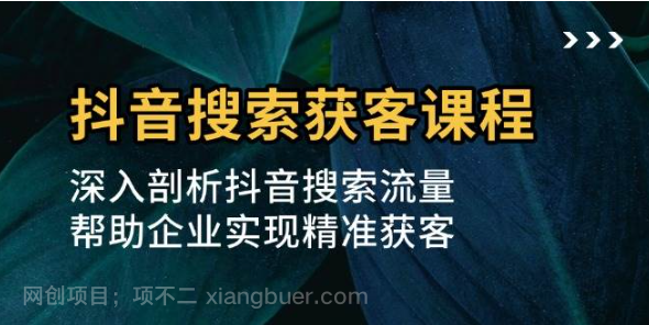 【第14626期】抖音搜索获客课程：深入剖析抖音搜索流量，帮助企业实现精准获客