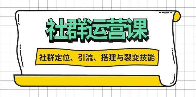 【第14640期】社群运营打卡计划：解锁社群定位、引流、搭建与裂变技能