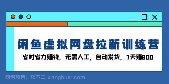 【第14705期】闲鱼虚拟网盘拉新训练营：省时省力赚钱，无需人工，自动发货，7天赚800