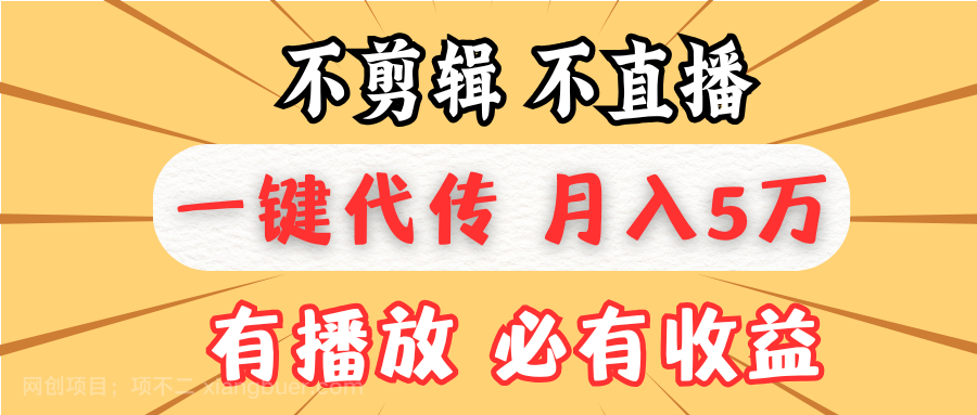 【第14738期】不剪辑不直播，一键代发，月入5万懒人必备，我出视频你来发