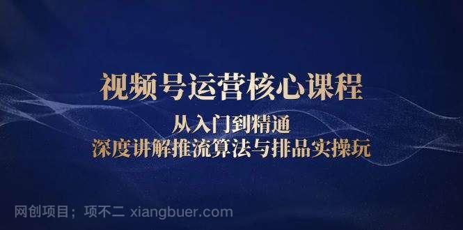 【第15116期】视频号运营核心课程，从入门到精通，深度讲解推流算法与排品实操玩