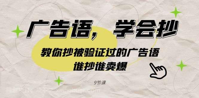 【第10523期】广告语，学会抄！教你抄被验证过的广告语，谁抄谁卖爆（9节课）