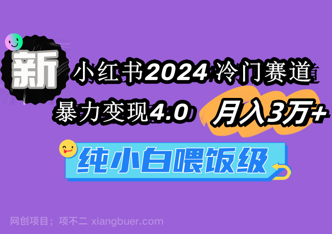 【第10736期】小红书2024冷门赛道 月入3万+ 暴力变现4.0 纯小白喂饭级