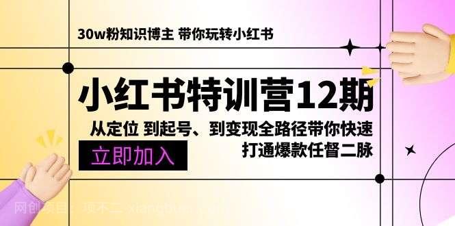 【第11925期】小红书特训营12期：从定位 到起号、到变现全路径带你快速打通爆款任督二脉