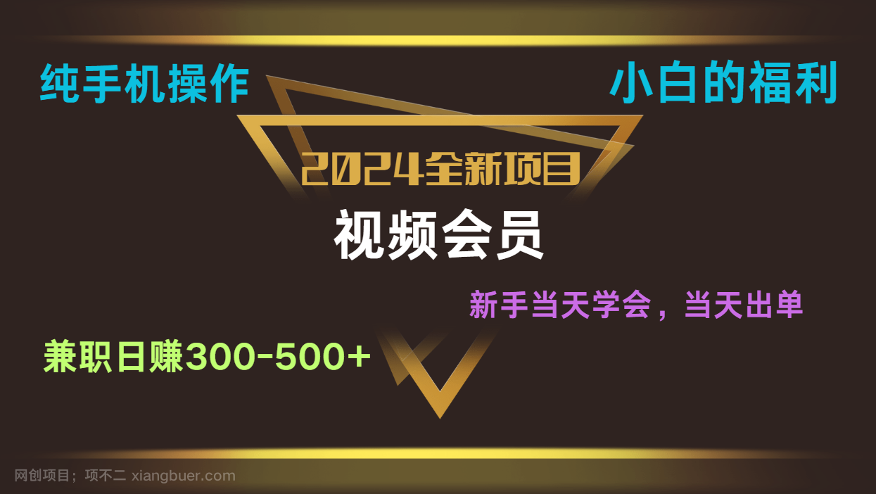 【第12390期】影视会员兼职日入500-800，纯手机操作当天上手当天出单 小白福利