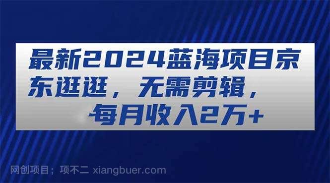 【第12502期】最新2024蓝海项目京东逛逛，无需剪辑，每月收入2万+