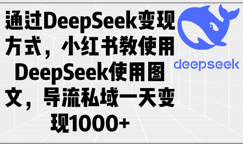 【第14676期】通过DeepSeek变现方式，小红书教使用DeepSeek图文，导流私域一天变现1000+