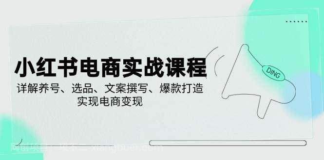 【第14235期】小红书电商实战课程，详解养号、选品、文案撰写、爆款打造，实现电商变现